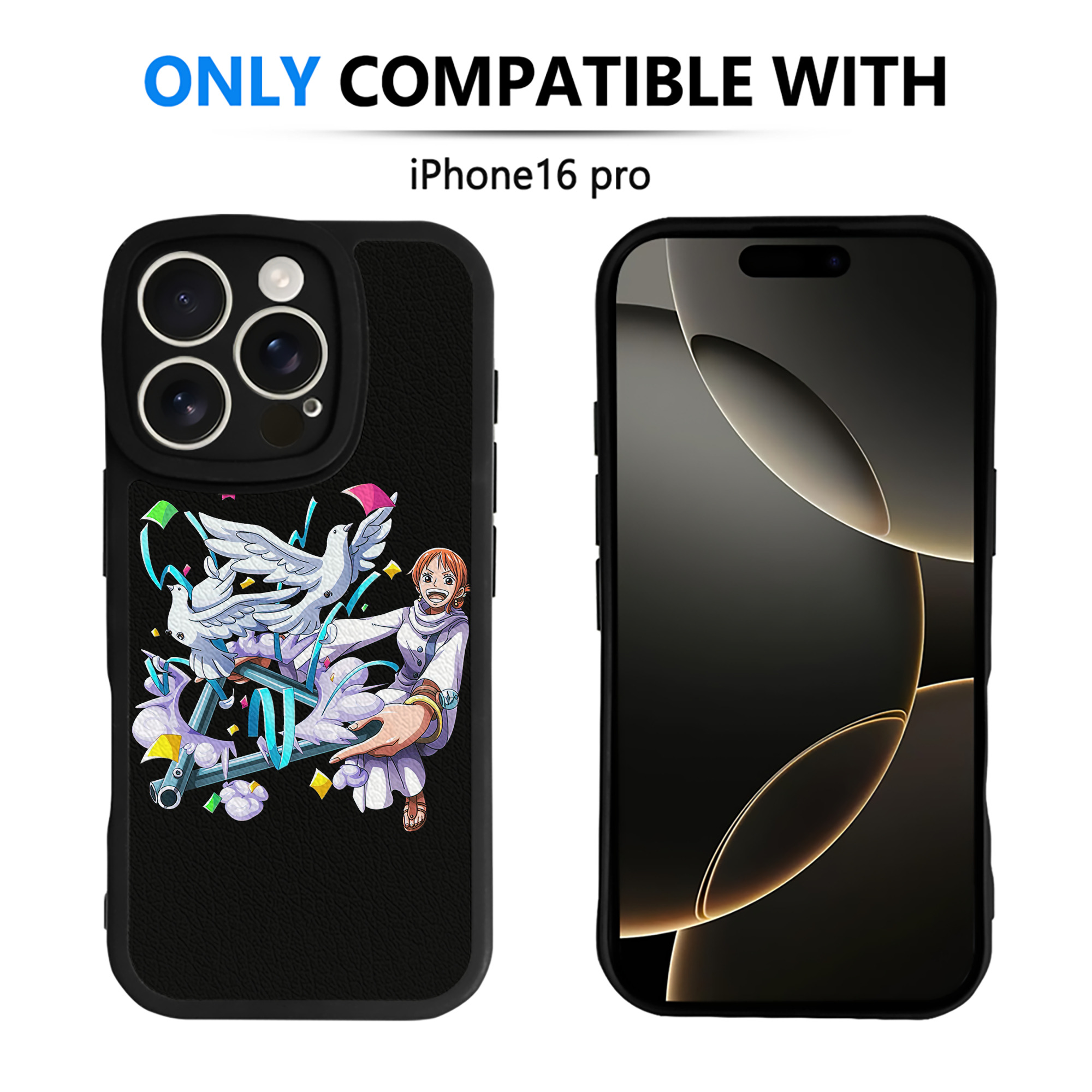 （画像用） ワンピース ナミ ONE PIECE Nami 【iPhone 16シリーズ対応】シリコンスマホケース（レザー調） 材質：シリコン